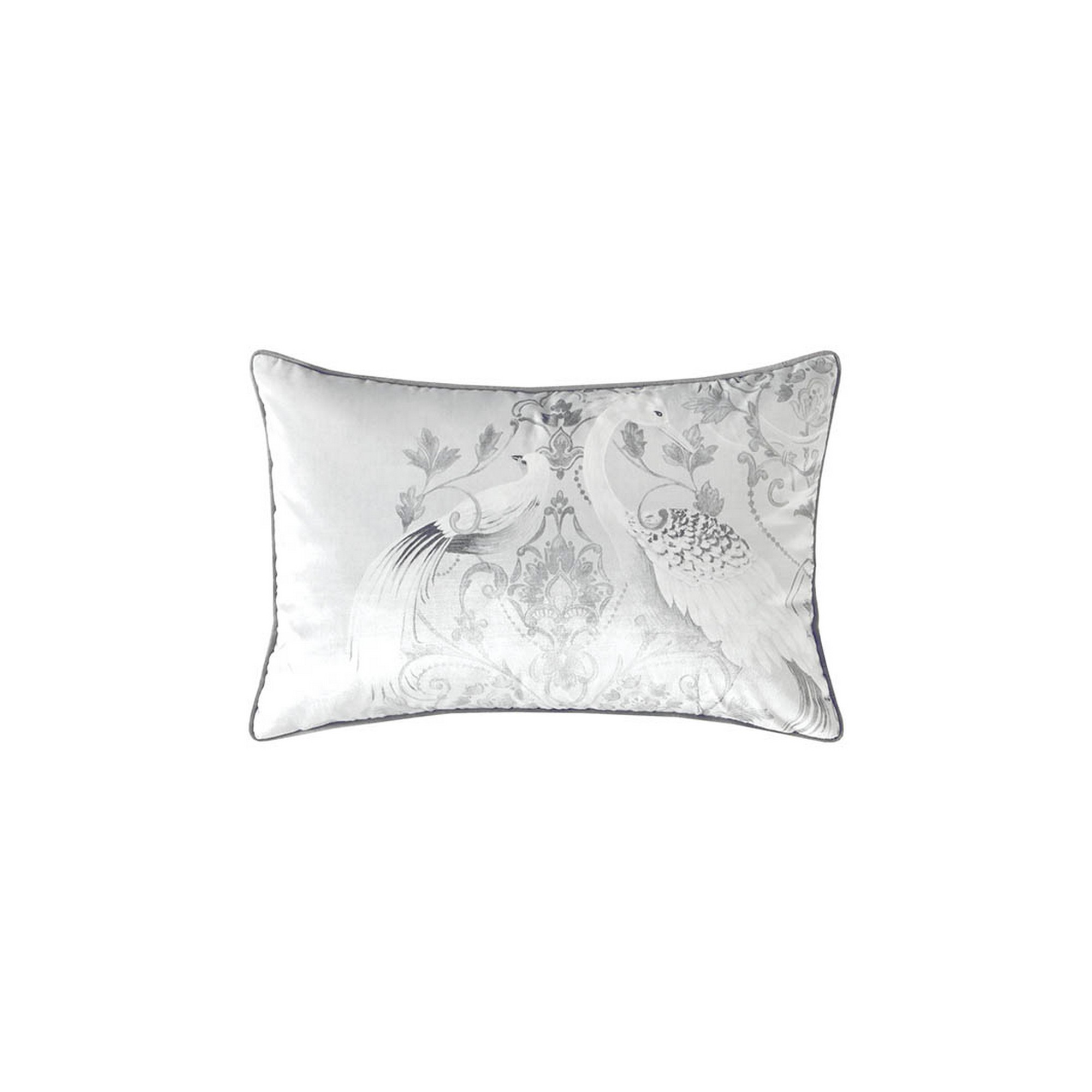 Tregaron Velvet Cushion By Laura Ashley In Silver Grey